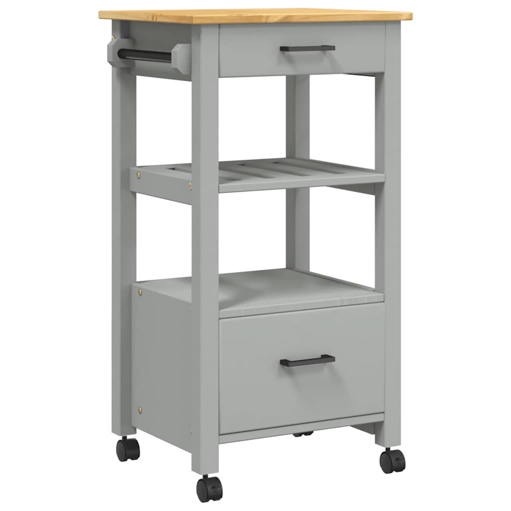 Carrello da Cucina MONZA 48x40x88,5 cm in Legno Massello di Pino