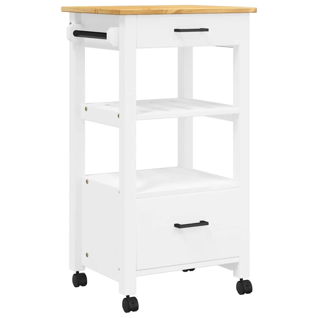 Carrello da Cucina MONZA 48x40x88,5 cm in Legno Massello di Pino