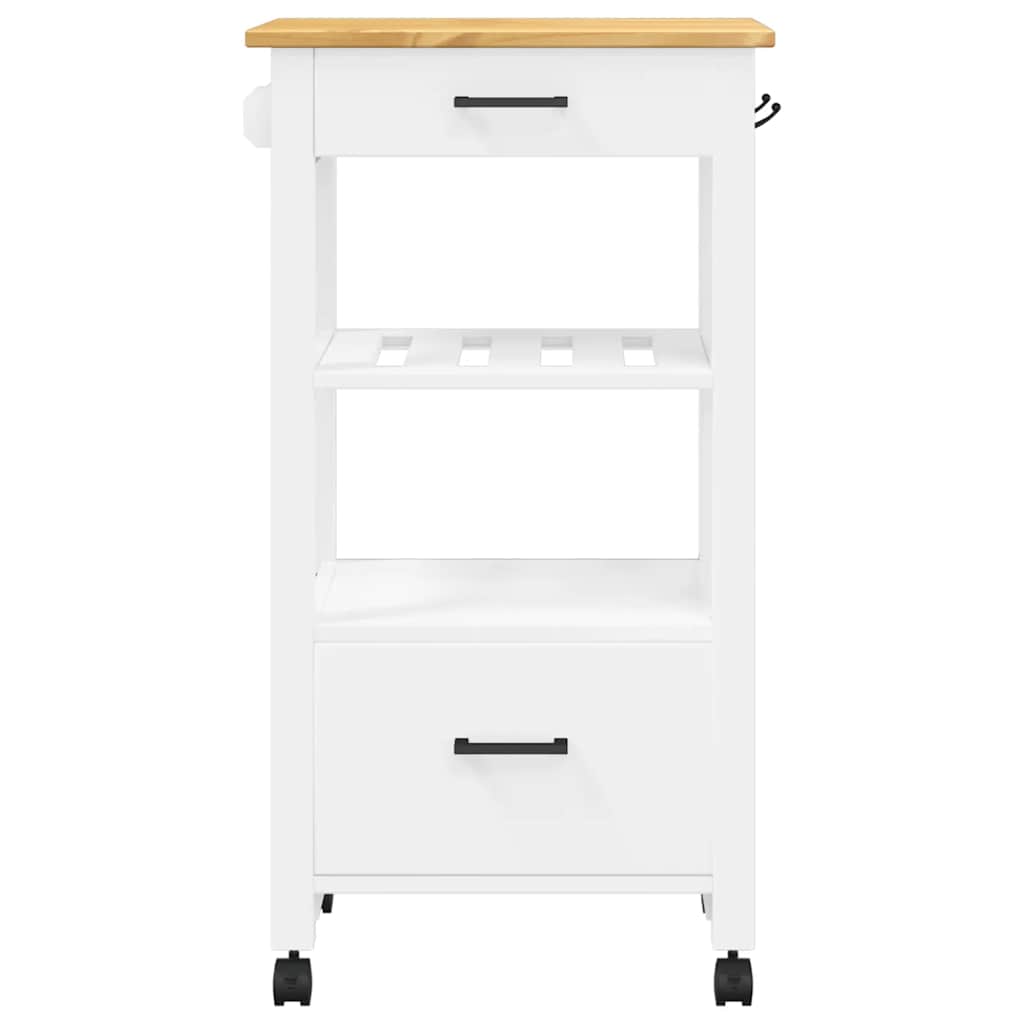 Carrello da Cucina MONZA 48x40x88,5 cm in Legno Massello di Pino