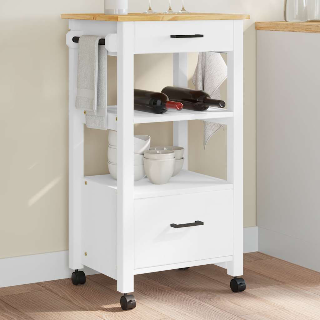 Carrello da Cucina MONZA 48x40x88,5 cm in Legno Massello di Pino