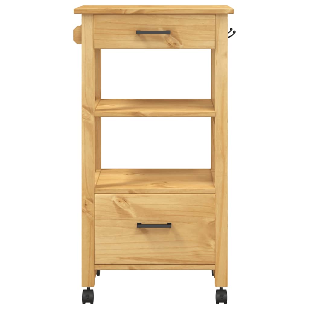 Carrello da Cucina MONZA 48x40x88,5 cm in Legno Massello di Pino