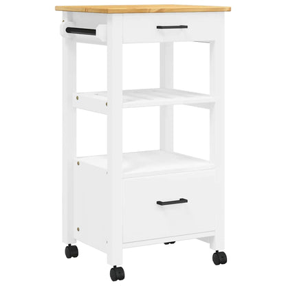 Carrello da Cucina MONZA 48x40x88,5 cm in Legno Massello di Pino