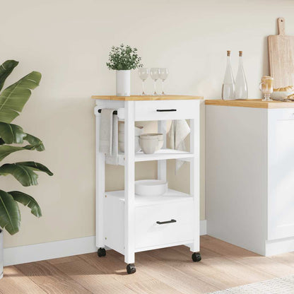 Carrello da Cucina MONZA 48x40x88,5 cm in Legno Massello di Pino