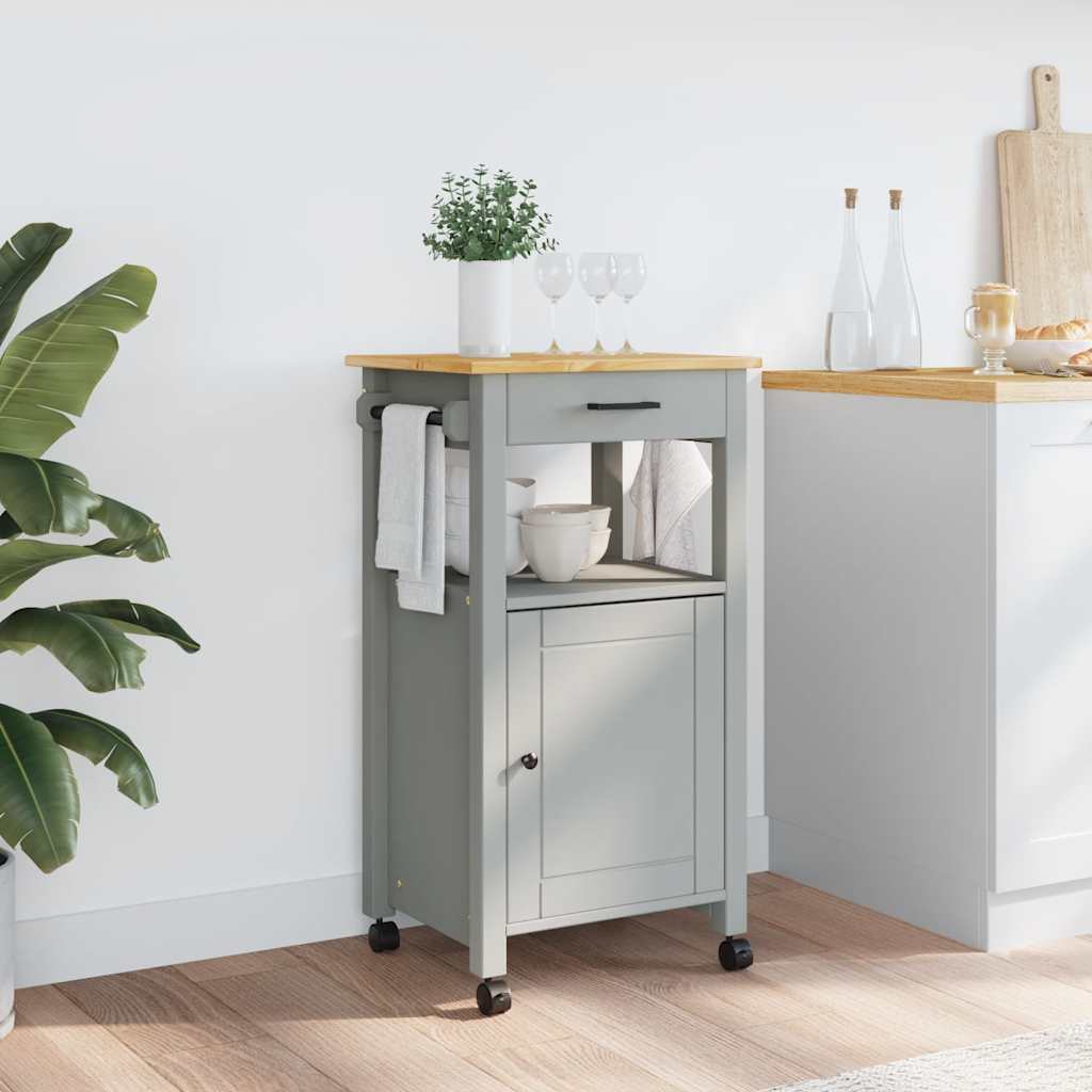 Carrello da Cucina MONZA 48x40x88,5 cm in Legno Massello di Pino