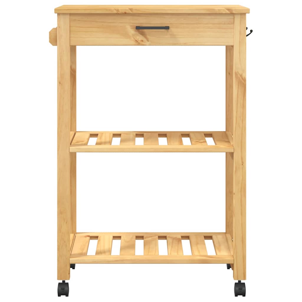 Carrello da Cucina MONZA 60x40x88,5 cm in Legno Massello di Pino