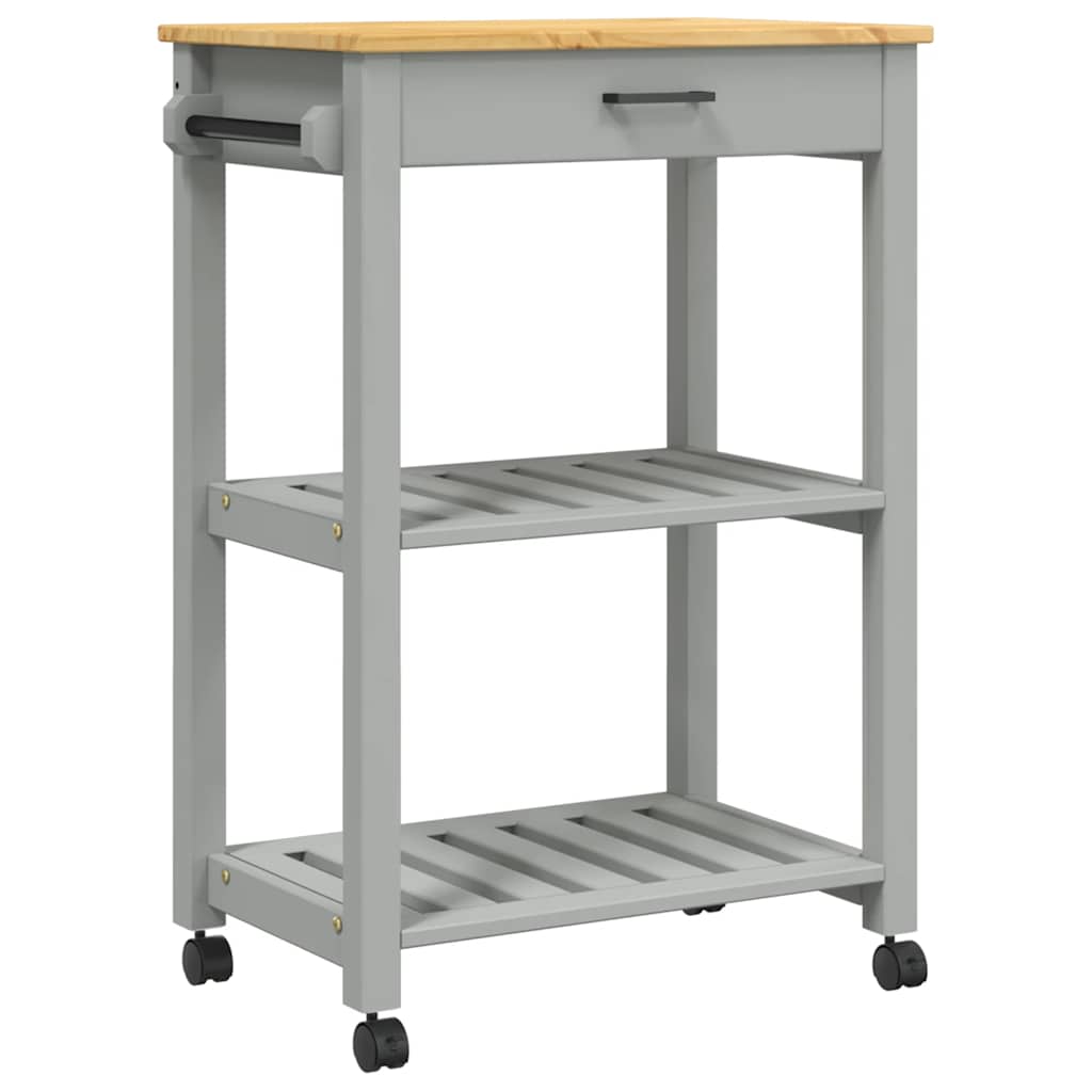 Carrello da Cucina MONZA 60x40x88,5 cm in Legno Massello di Pino