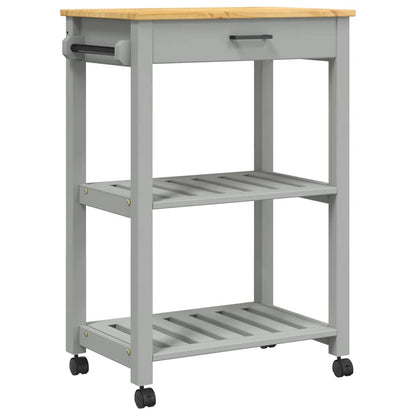 Carrello da Cucina MONZA 60x40x88,5 cm in Legno Massello di Pino
