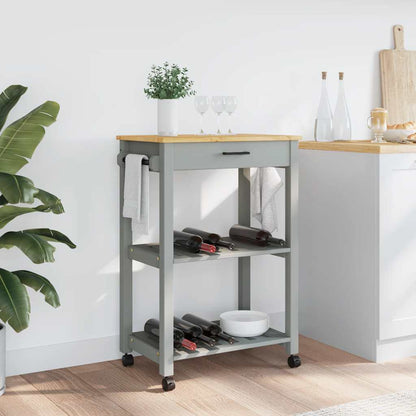 Carrello da Cucina MONZA 60x40x88,5 cm in Legno Massello di Pino