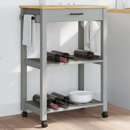 Carrello da Cucina MONZA 60x40x88,5 cm in Legno Massello di Pino