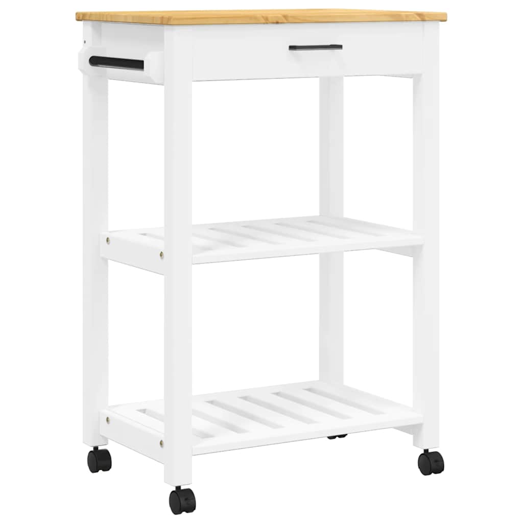 Carrello da Cucina MONZA 60x40x88,5 cm in Legno Massello di Pino