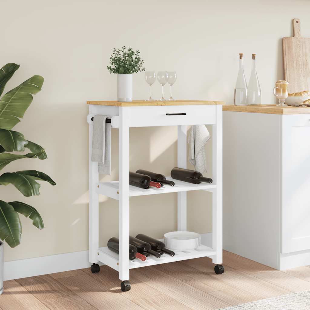 Carrello da Cucina MONZA 60x40x88,5 cm in Legno Massello di Pino