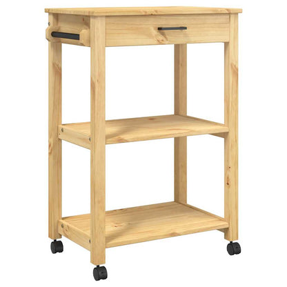 Carrello da Cucina MONZA 60x40x88,5 cm in Legno Massello di Pino