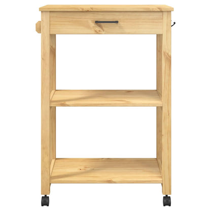 Carrello da Cucina MONZA 60x40x88,5 cm in Legno Massello di Pino