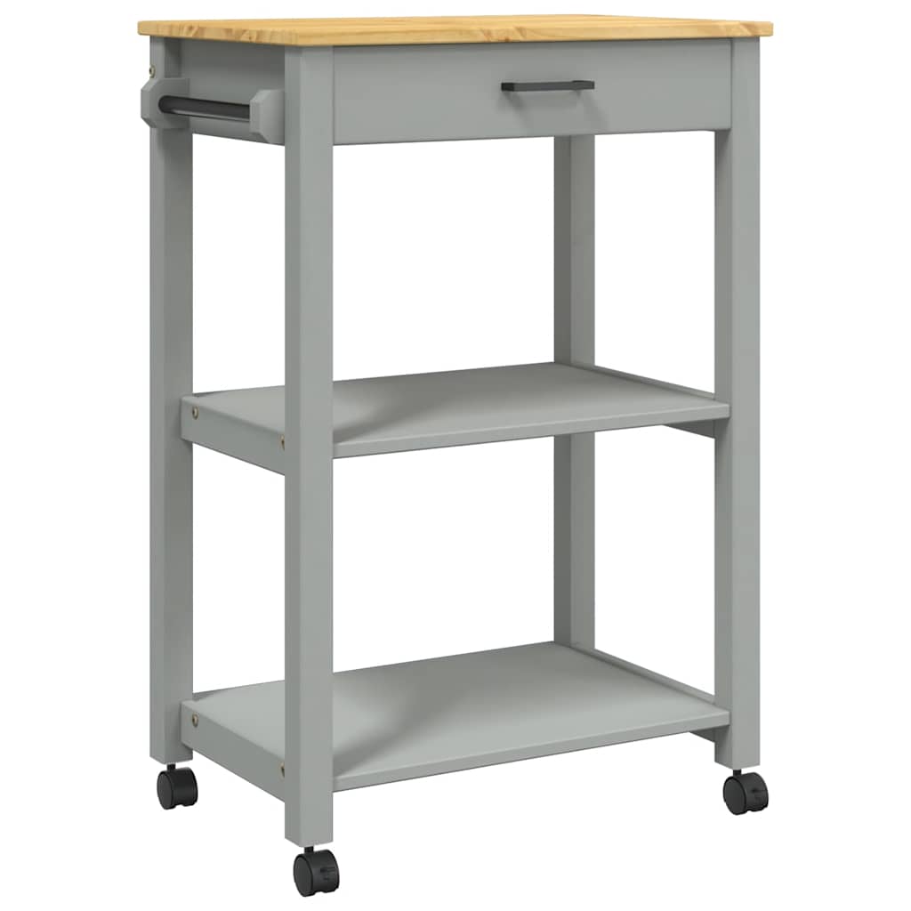 Carrello da Cucina MONZA 60x40x88,5 cm in Legno Massello di Pino