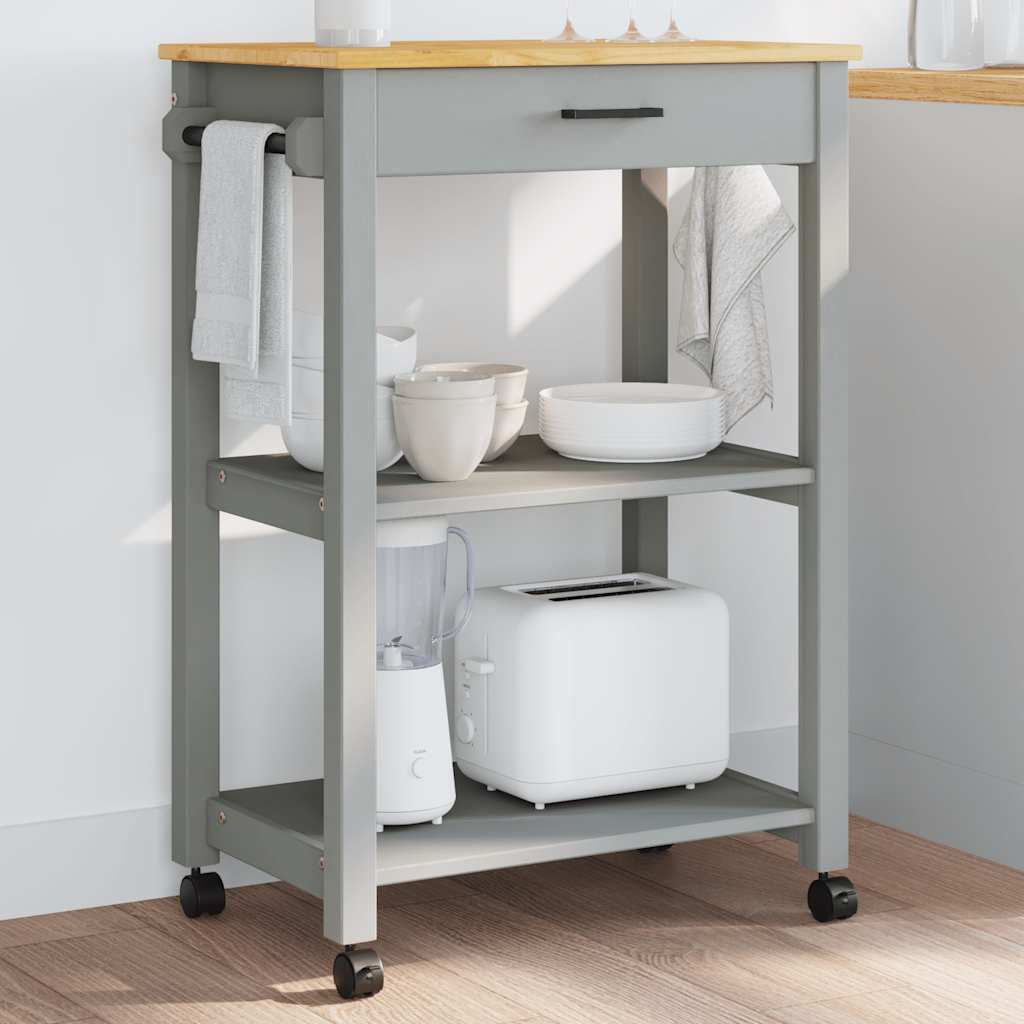Carrello da Cucina MONZA 60x40x88,5 cm in Legno Massello di Pino