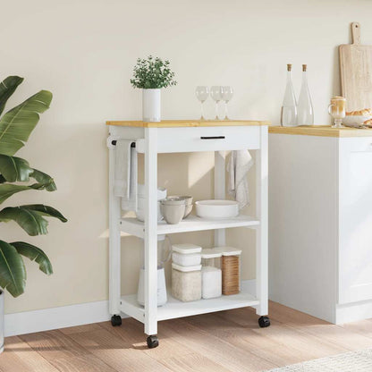 Carrello da Cucina MONZA 60x40x88,5 cm in Legno Massello di Pino