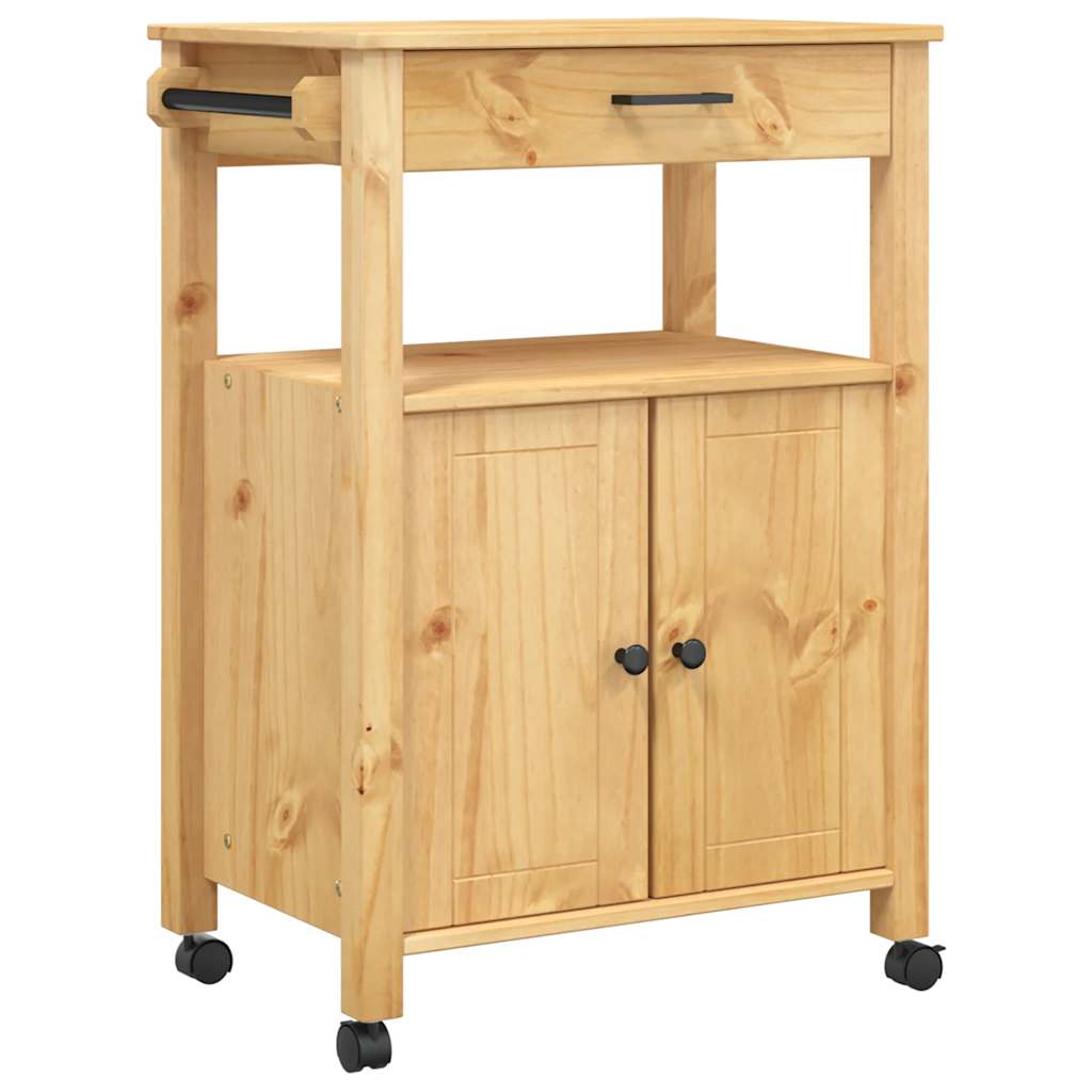 Carrello da Cucina MONZA 60x40x88,5 cm in Legno Massello di Pino