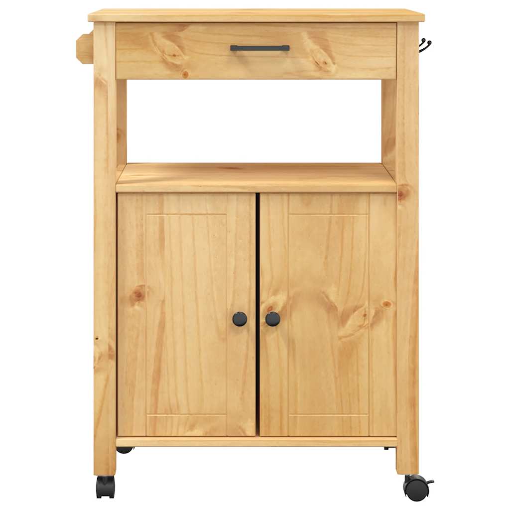 Carrello da Cucina MONZA 60x40x88,5 cm in Legno Massello di Pino