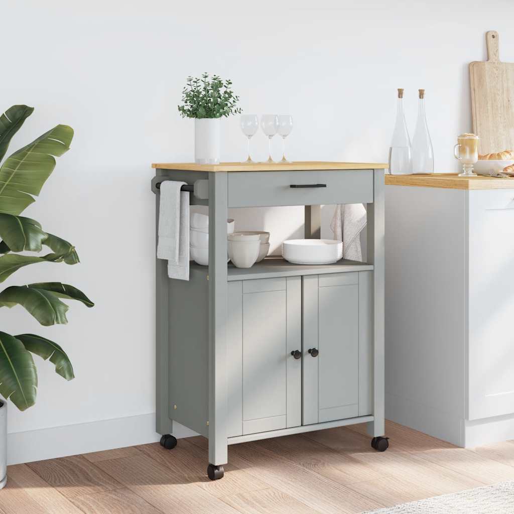 Carrello da Cucina MONZA 60x40x88,5 cm in Legno Massello di Pino