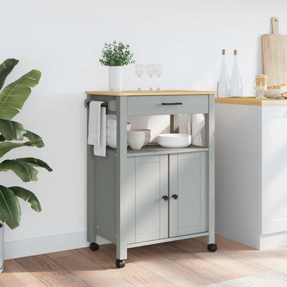 Carrello da Cucina MONZA 60x40x88,5 cm in Legno Massello di Pino