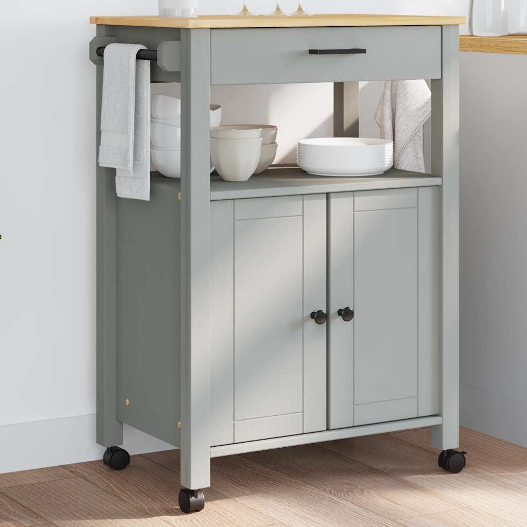 Carrello da Cucina MONZA 60x40x88,5 cm in Legno Massello di Pino