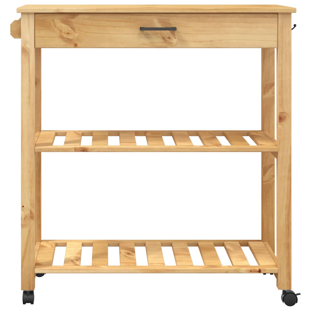 Carrello da Cucina MONZA 84x40x88,5 cm in Legno Massello di Pino