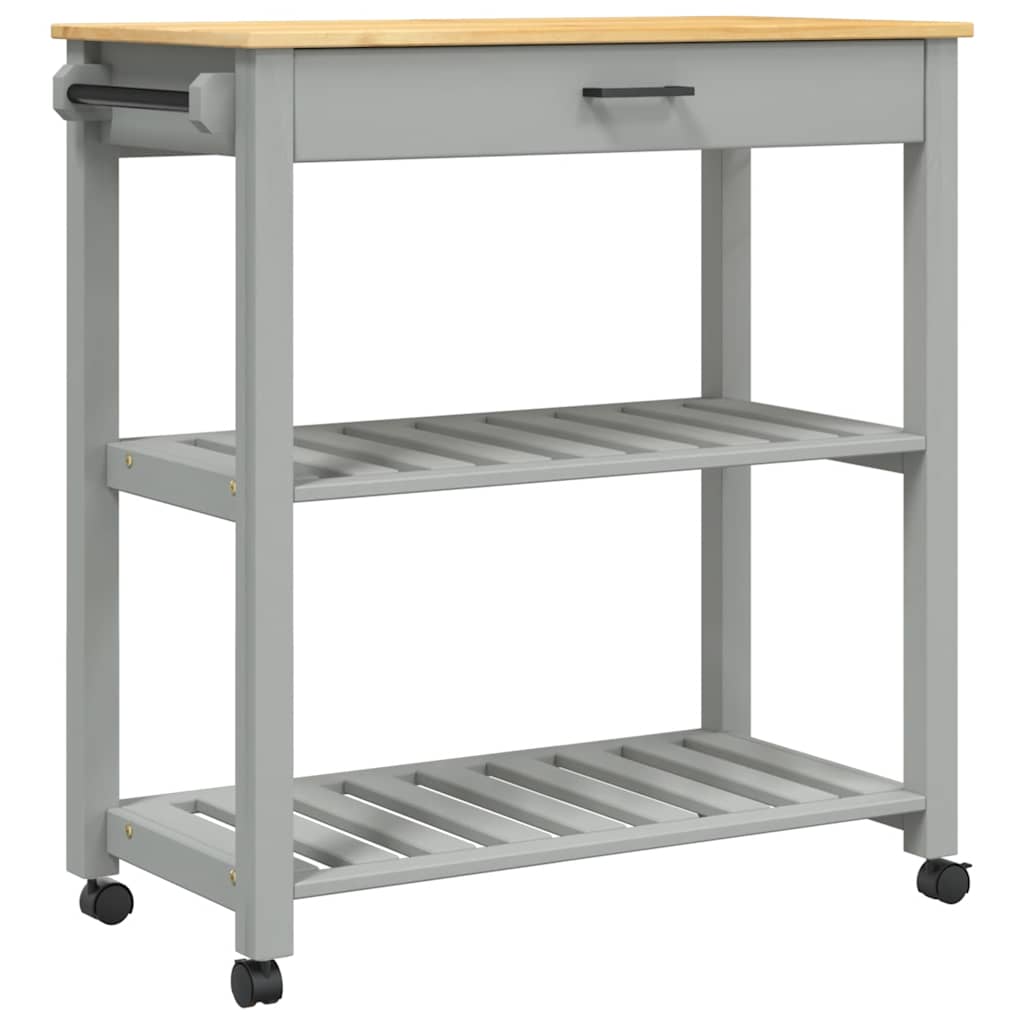 Carrello da Cucina MONZA 84x40x88,5 cm in Legno Massello di Pino