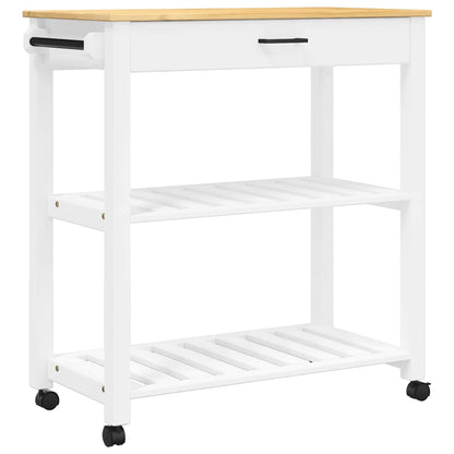 Carrello da Cucina MONZA 84x40x88,5 cm in Legno Massello di Pino