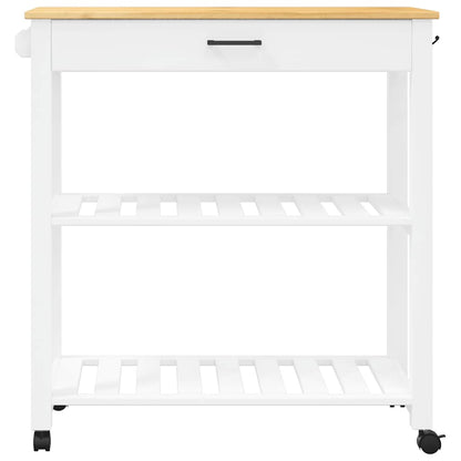 Carrello da Cucina MONZA 84x40x88,5 cm in Legno Massello di Pino