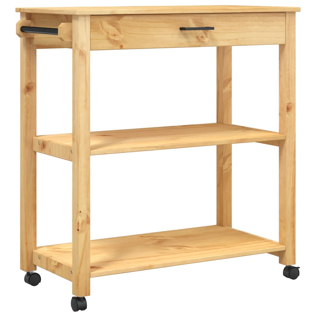 Carrello da Cucina MONZA 84x40x88,5 cm in Legno Massello di Pino