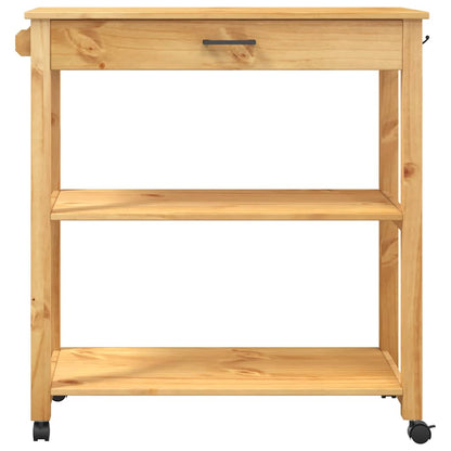 Carrello da Cucina MONZA 84x40x88,5 cm in Legno Massello di Pino