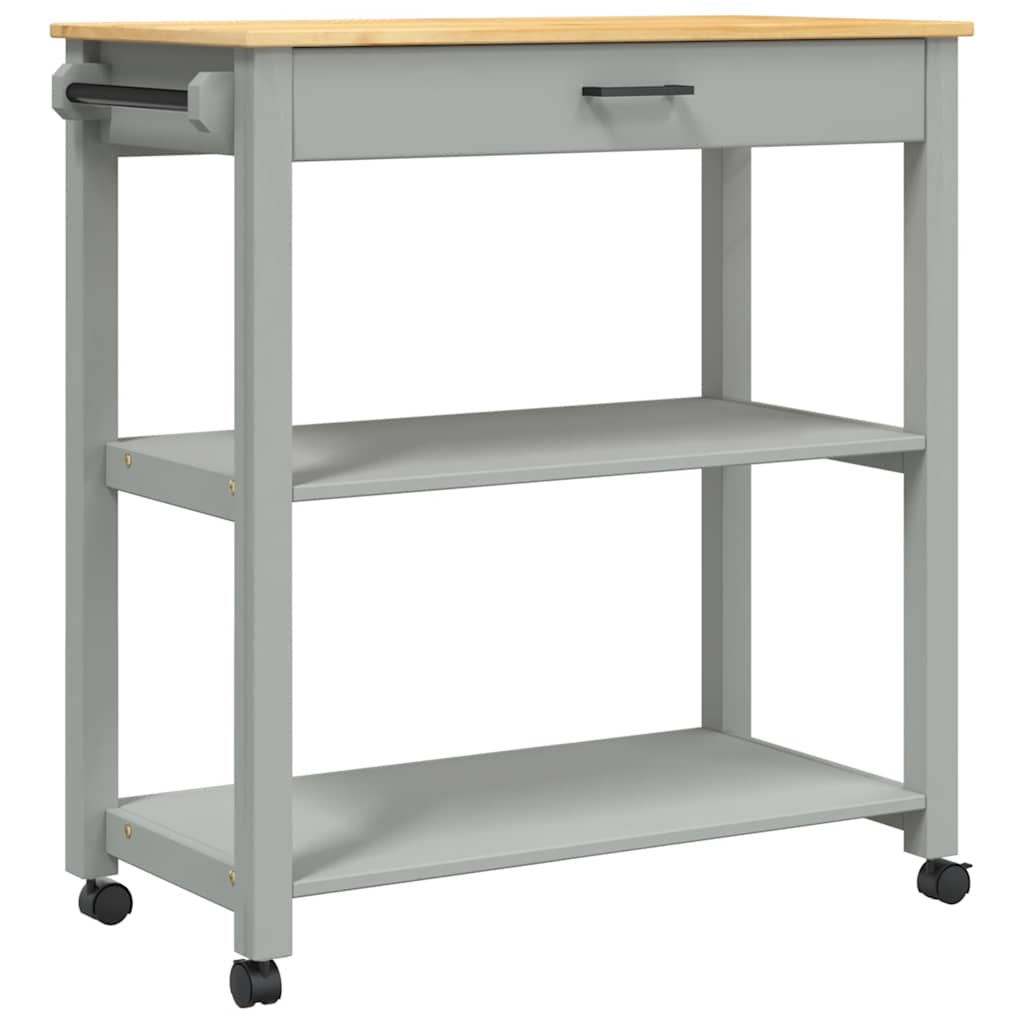Carrello da Cucina MONZA 84x40x88,5 cm in Legno Massello di Pino
