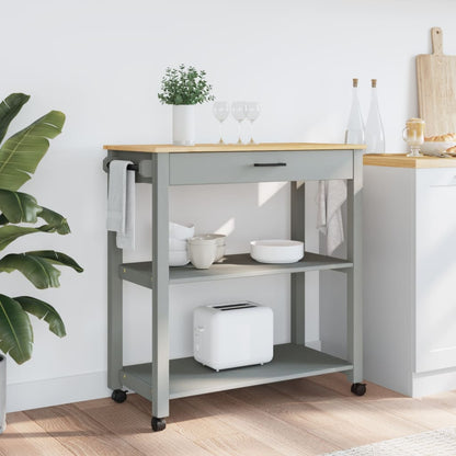 Carrello da Cucina MONZA 84x40x90 cm in Legno Massello di Pino
