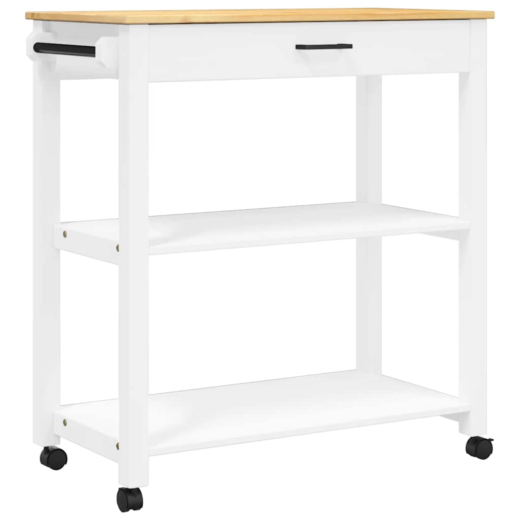 Carrello da Cucina MONZA 84x40x88,5 cm in Legno Massello di Pino