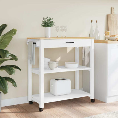Carrello da Cucina MONZA 84x40x88,5 cm in Legno Massello di Pino