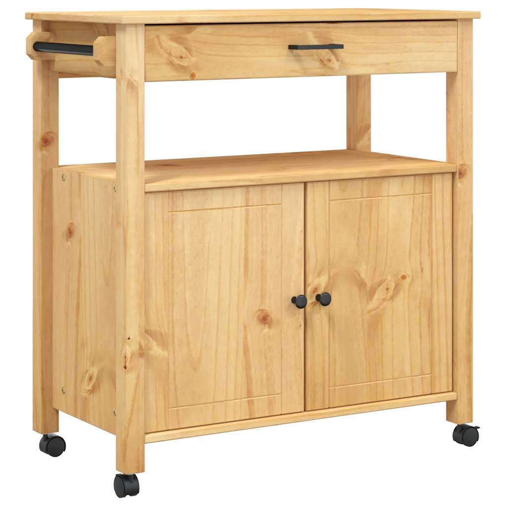 Carrello da Cucina MONZA 84x40x88,5 cm in Legno Massello di Pino