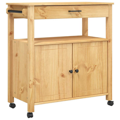Carrello da Cucina MONZA 84x40x88,5 cm in Legno Massello di Pino