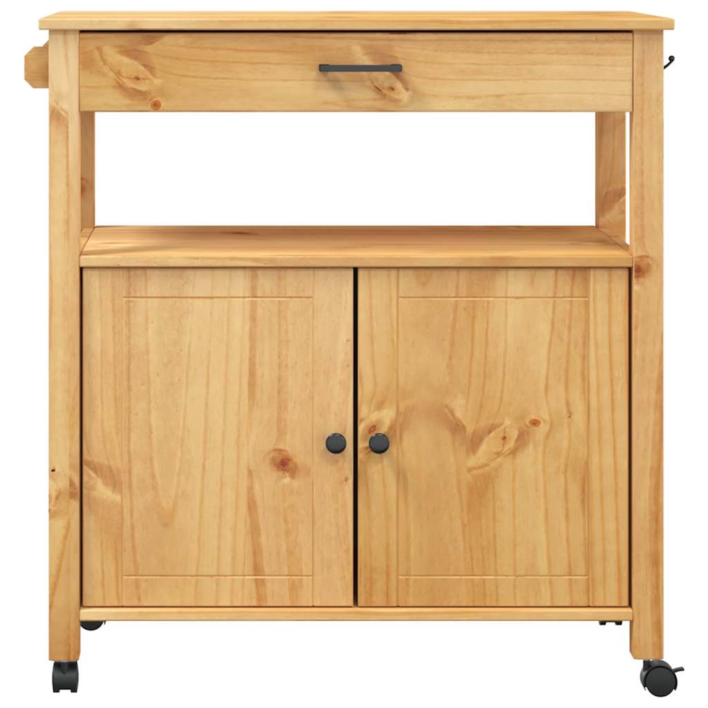 Carrello da Cucina MONZA 84x40x88,5 cm in Legno Massello di Pino