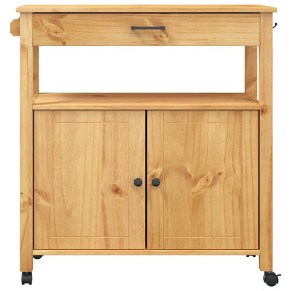 Carrello da Cucina MONZA 84x40x88,5 cm in Legno Massello di Pino