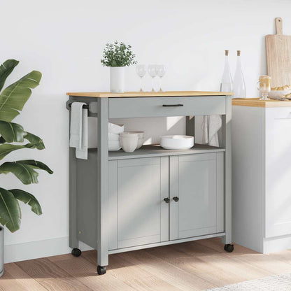 Carrello da Cucina MONZA 84x40x88,5 cm in Legno Massello di Pino