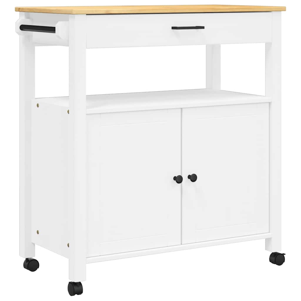Carrello da Cucina MONZA 84x40x88,5 cm in Legno Massello di Pino