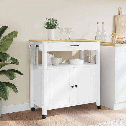 Carrello da Cucina MONZA 84x40x88,5 cm in Legno Massello di Pino