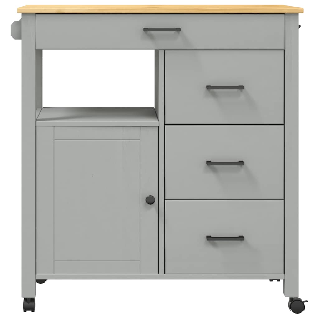 Carrello da Cucina MONZA 84x40x88,5 cm in Legno Massello di Pino