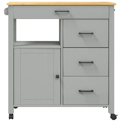 Carrello da Cucina MONZA 84x40x88,5 cm in Legno Massello di Pino