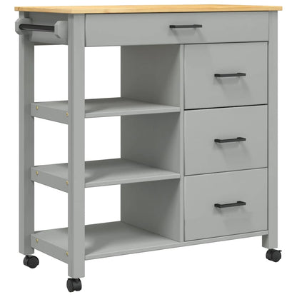 Carrello da Cucina MONZA 84x40x88,5 cm in Legno Massello di Pino