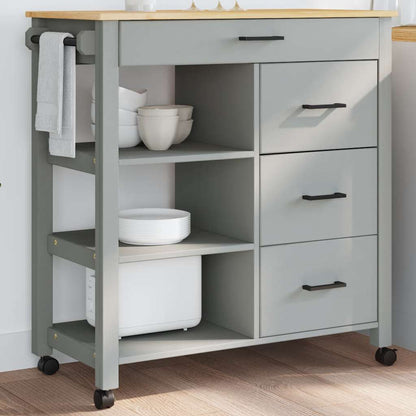 Carrello da Cucina MONZA 84x40x88,5 cm in Legno Massello di Pino