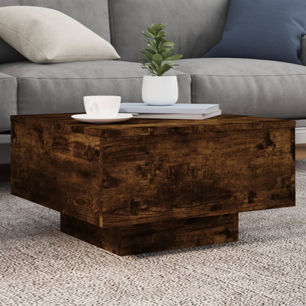 Tavolino da Salotto Rovere Fumo 55x55x31cm in Legno Multistrato