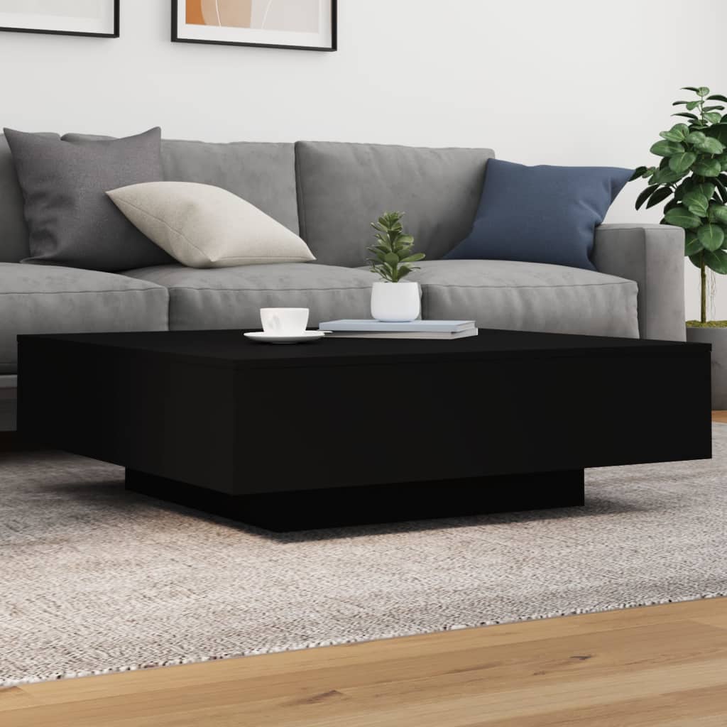 Tavolino da Salotto Nero 100x100x31 cm in Legno Multistrato