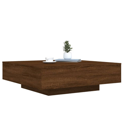 Tavolino Salotto Rovere Marrone 100x100x31 cm Legno Multistrato