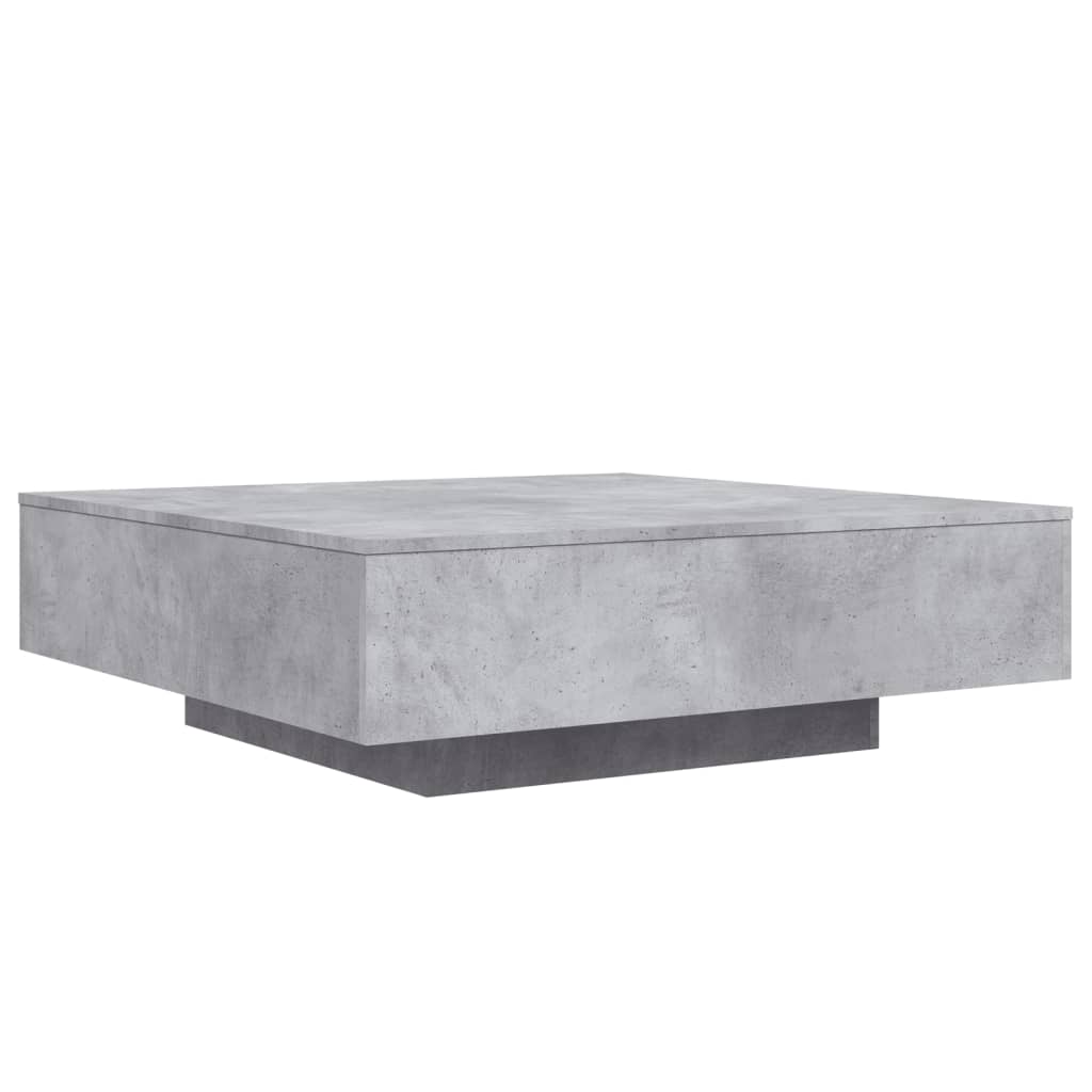 Tavolino da Soggiorno con Luci LED Grigio Cemento 100x100x31 cm